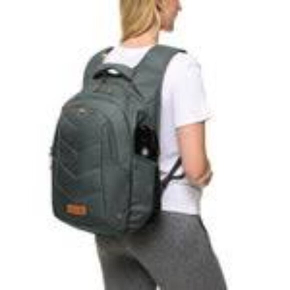 Lole Quilted Backpack Fits Up to 17" Laptop Green Padded Back Shoulder NWOT - Picture 14 of 16